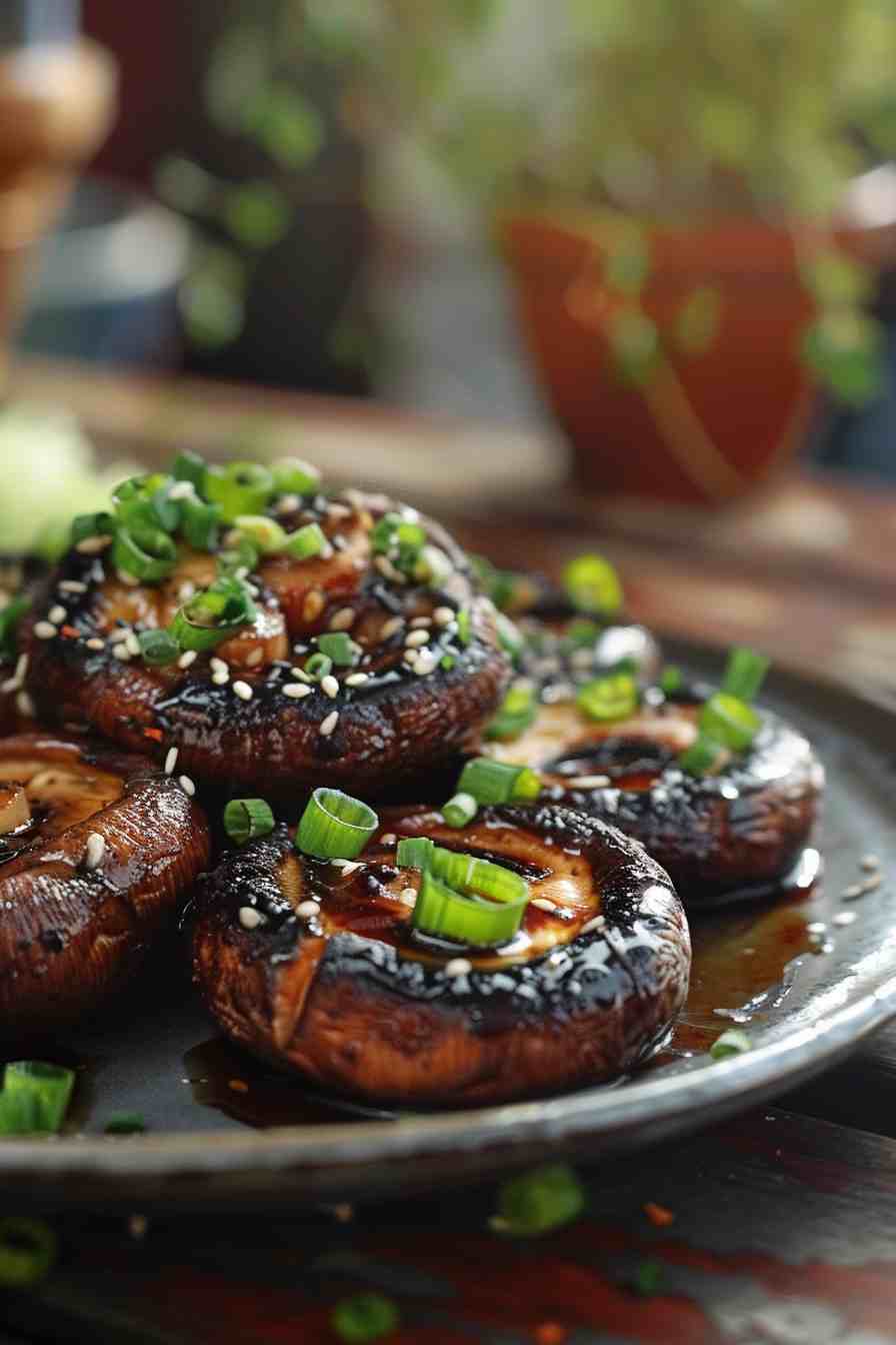 Grilled Mushrooms with Soy Ginger Marinade Grilled Mushrooms with Soy Ginger Marinade