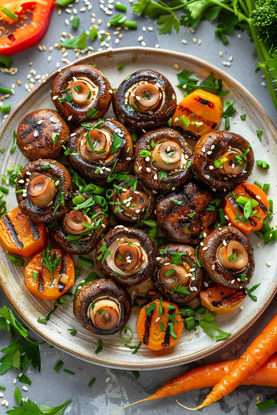 Grilled Mushrooms with Soy Ginger Marinade Grilled Mushrooms with Soy Ginger Marinade
