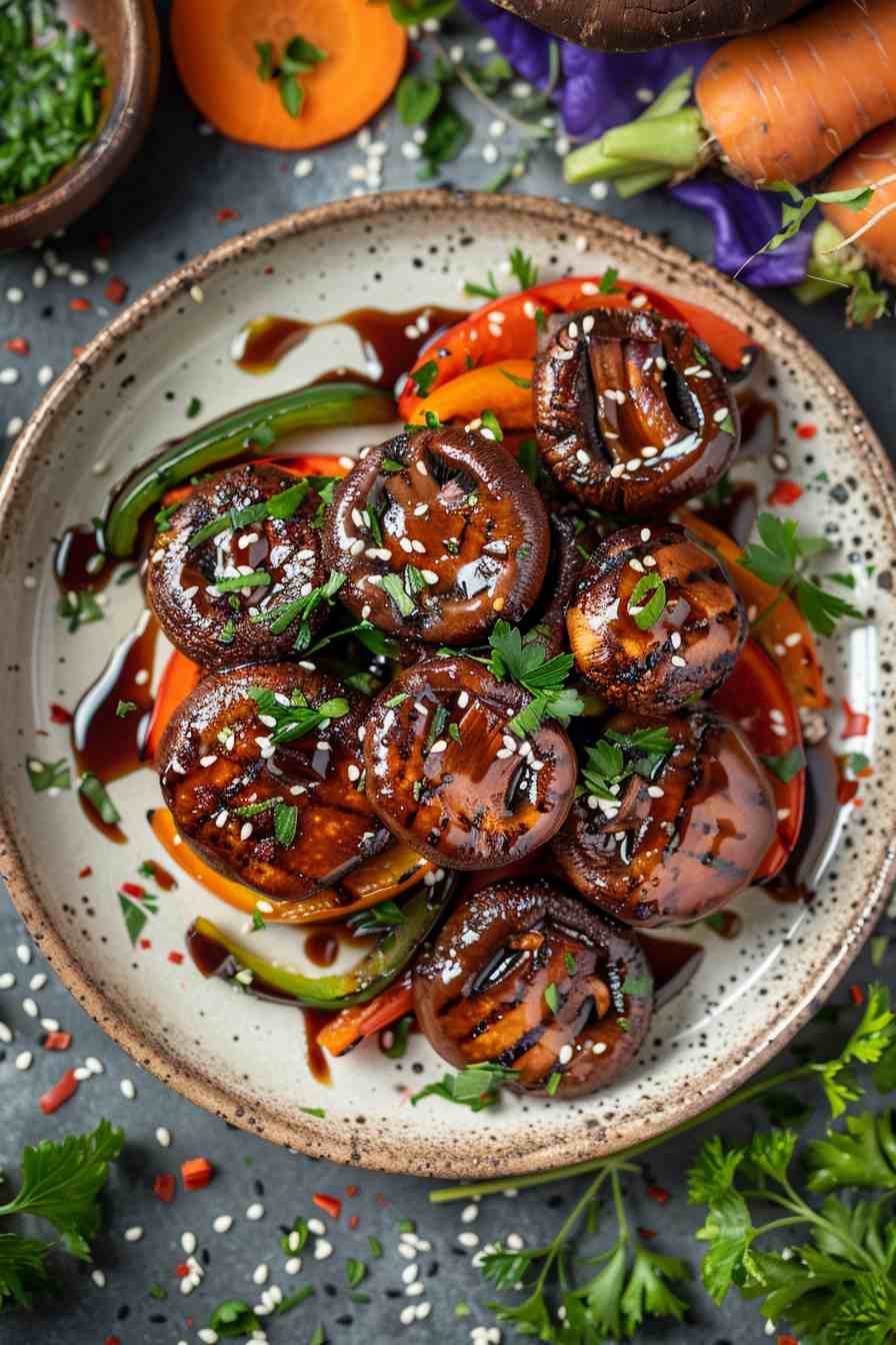 Grilled Mushrooms with Soy Ginger Marinade Grilled Mushrooms with Soy Ginger Marinade