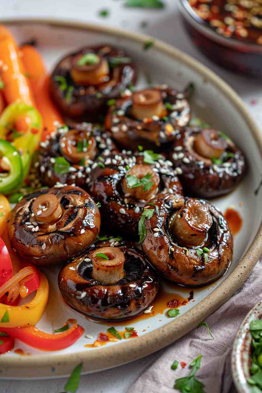 Grilled Mushrooms with Soy Ginger Marinade Grilled Mushrooms with Soy Ginger Marinade