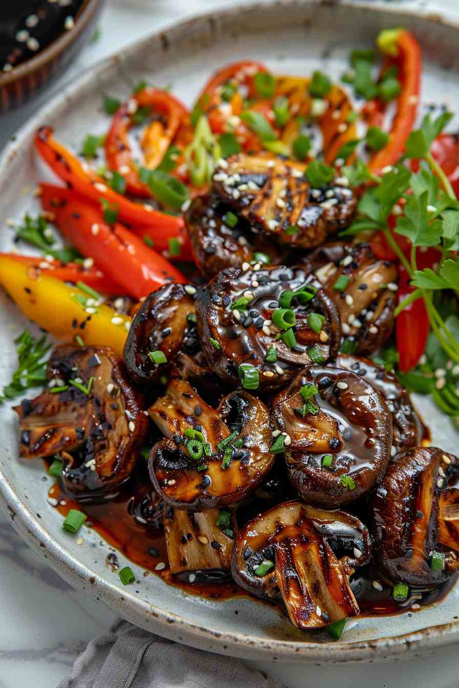 Grilled Mushrooms with Soy Ginger Marinade Grilled Mushrooms with Soy Ginger Marinade