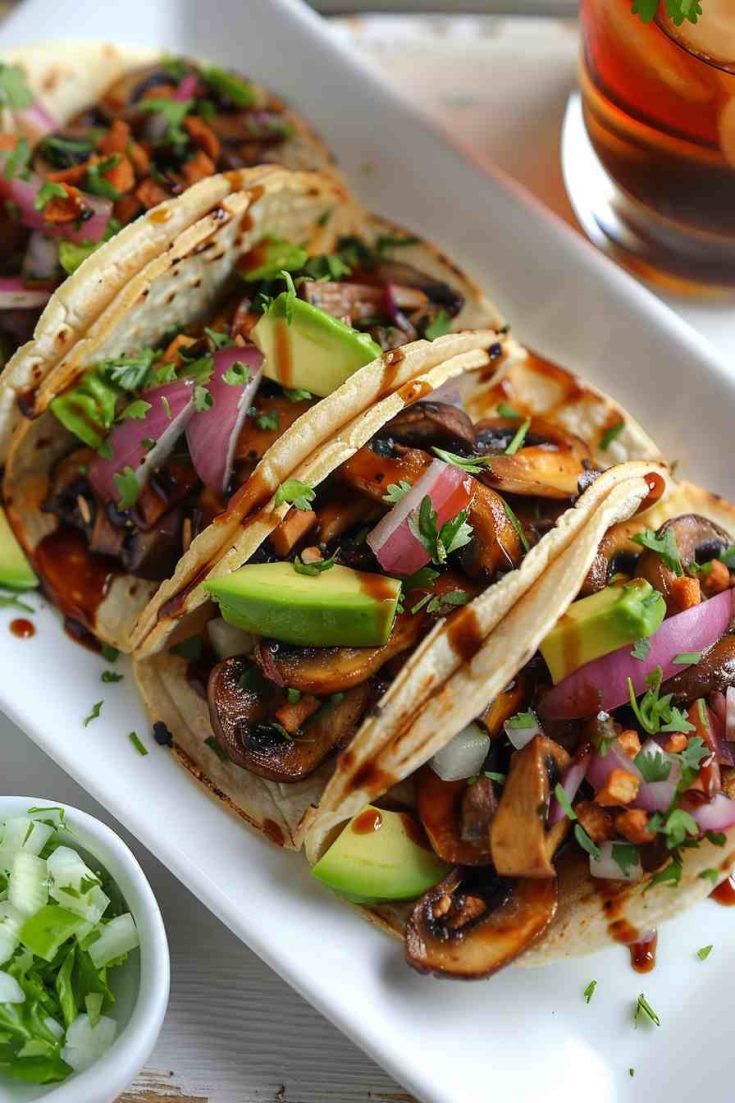 Vegan Mushroom Tacos with Avocado