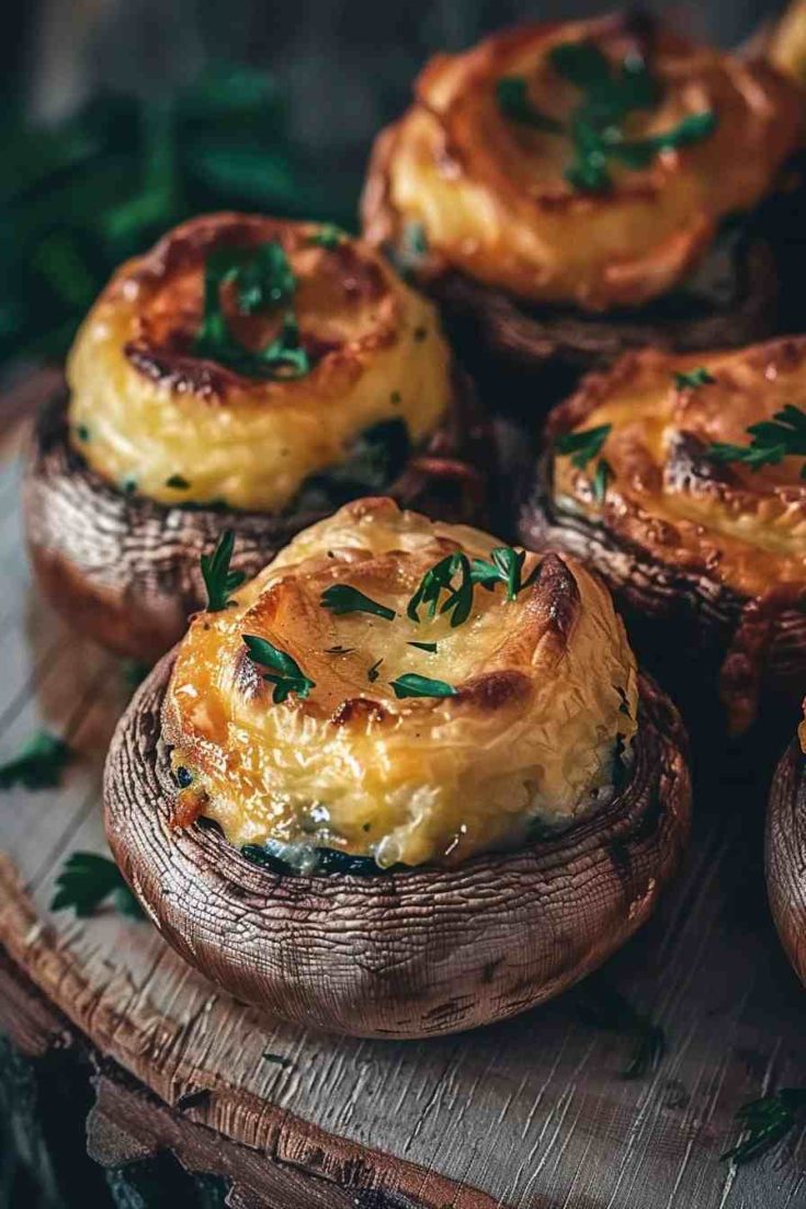 Baked Stuffed Mushrooms with Spinach