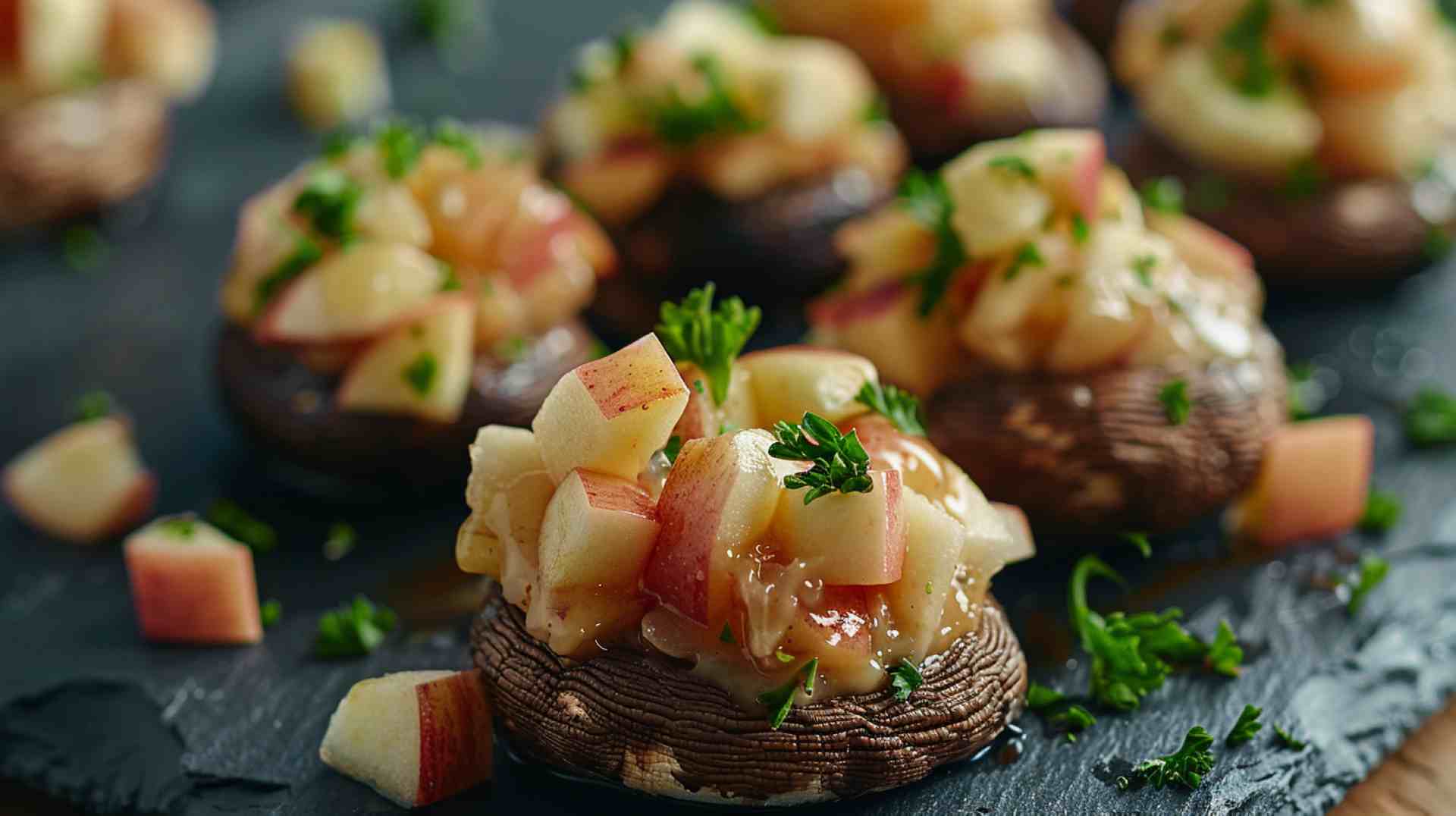 Apple and Brie-Stuffed Mushrooms