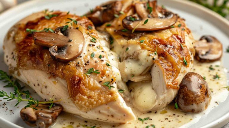 Baked Portabella Mushrooms with Parmesan and Herbs