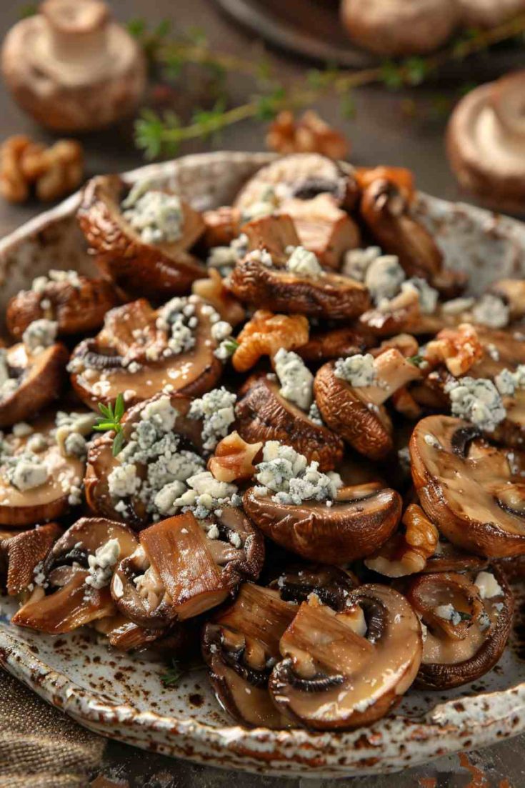 Blue Cheese and Walnut Mushrooms