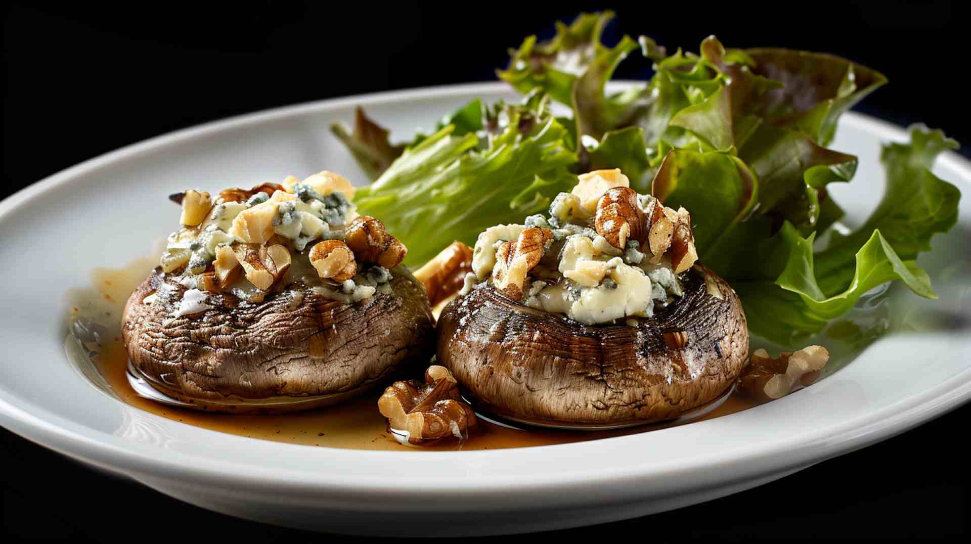 Blue Cheese and Walnut Mushrooms