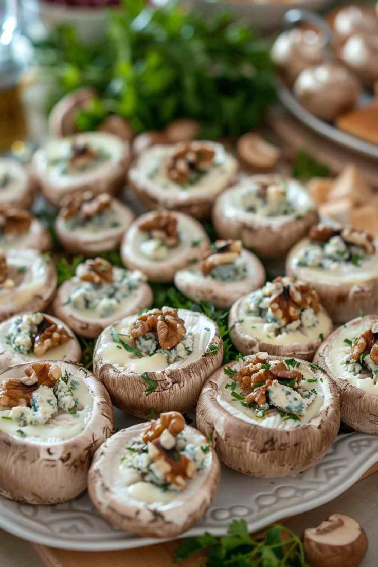 Blue Cheese and Walnut Mushrooms