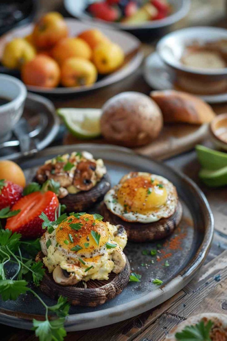 Breakfast-Stuffed Mushrooms with Eggs