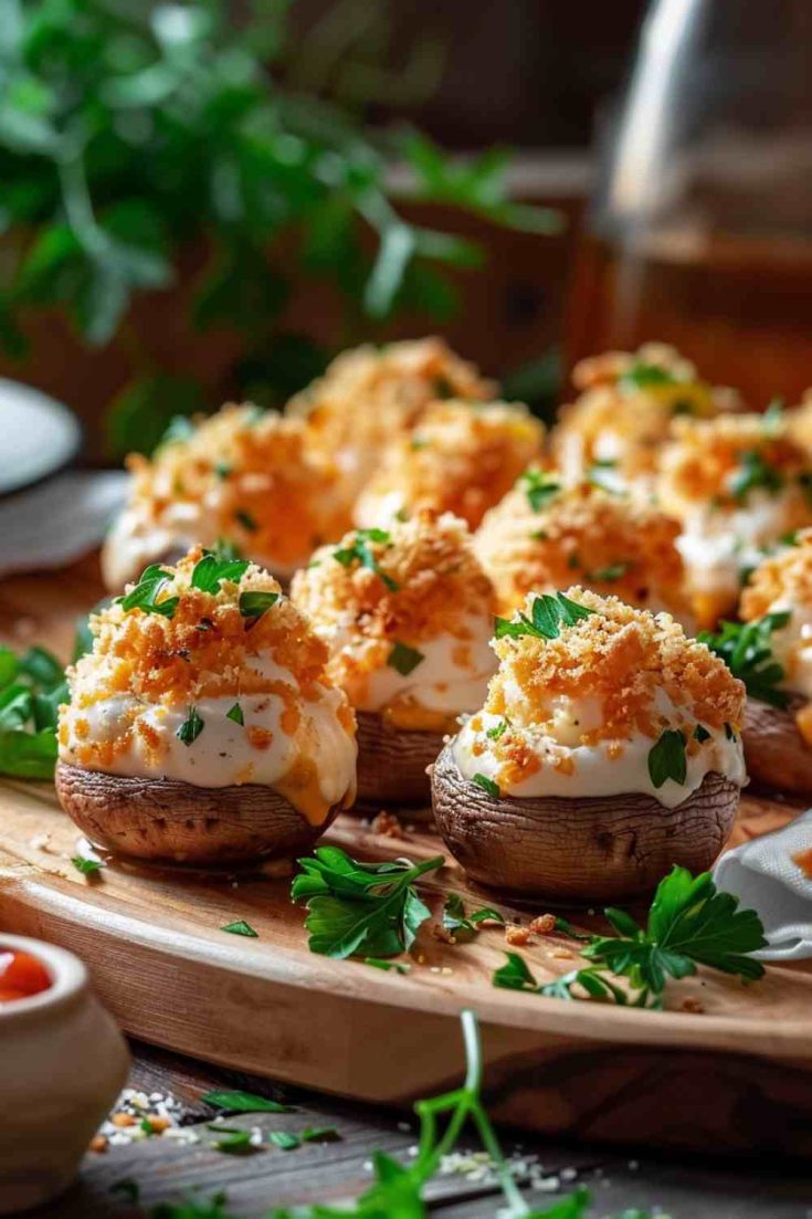 Buffalo Chicken-Stuffed Mushrooms