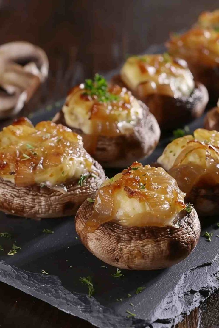 Caramelized Onion-Stuffed Mushrooms