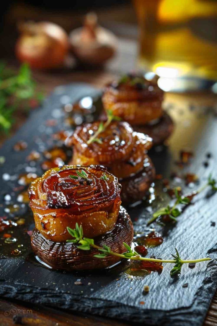 Caramelized Onion-Stuffed Mushrooms