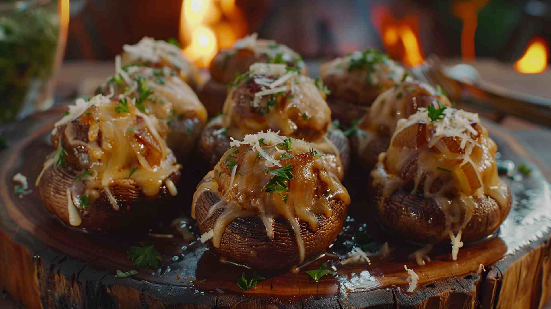 Caramelized Onion-Stuffed Mushrooms