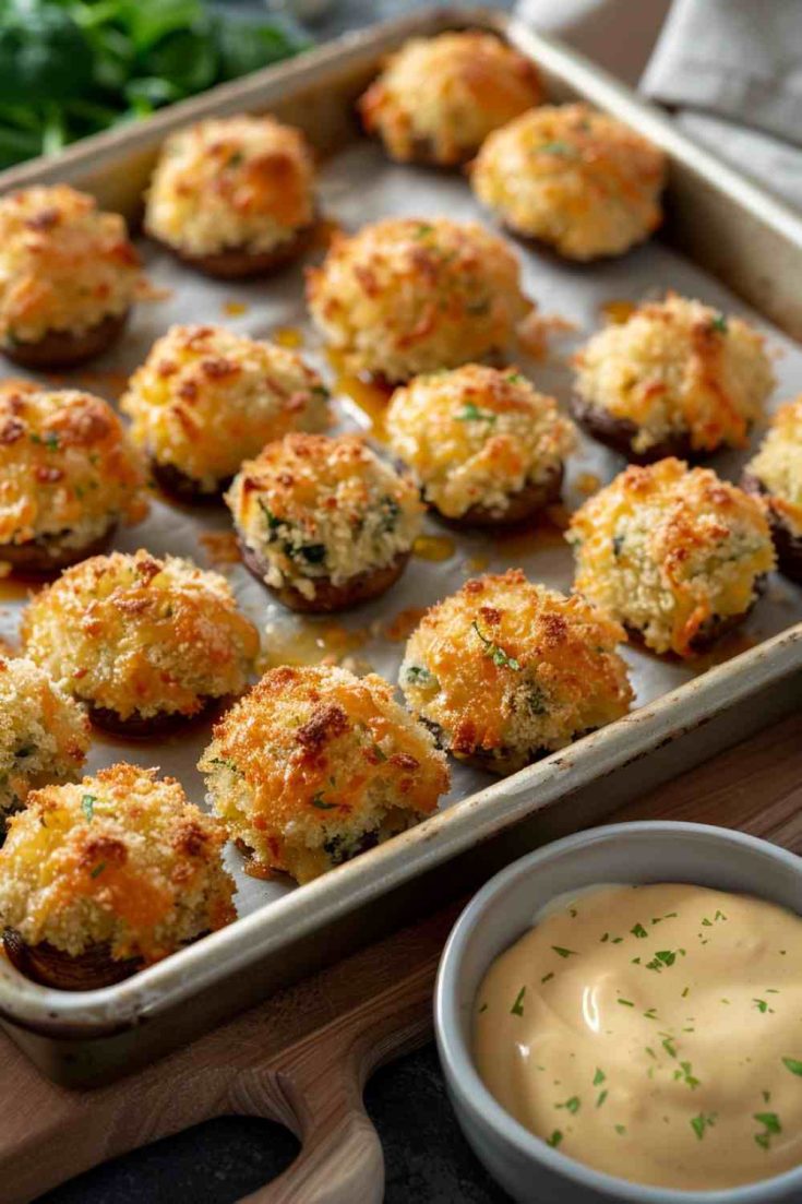 Cheesy Spinach-Stuffed Mushrooms