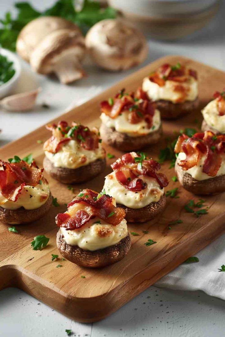 Cream Cheese and Bacon-Stuffed Mushrooms