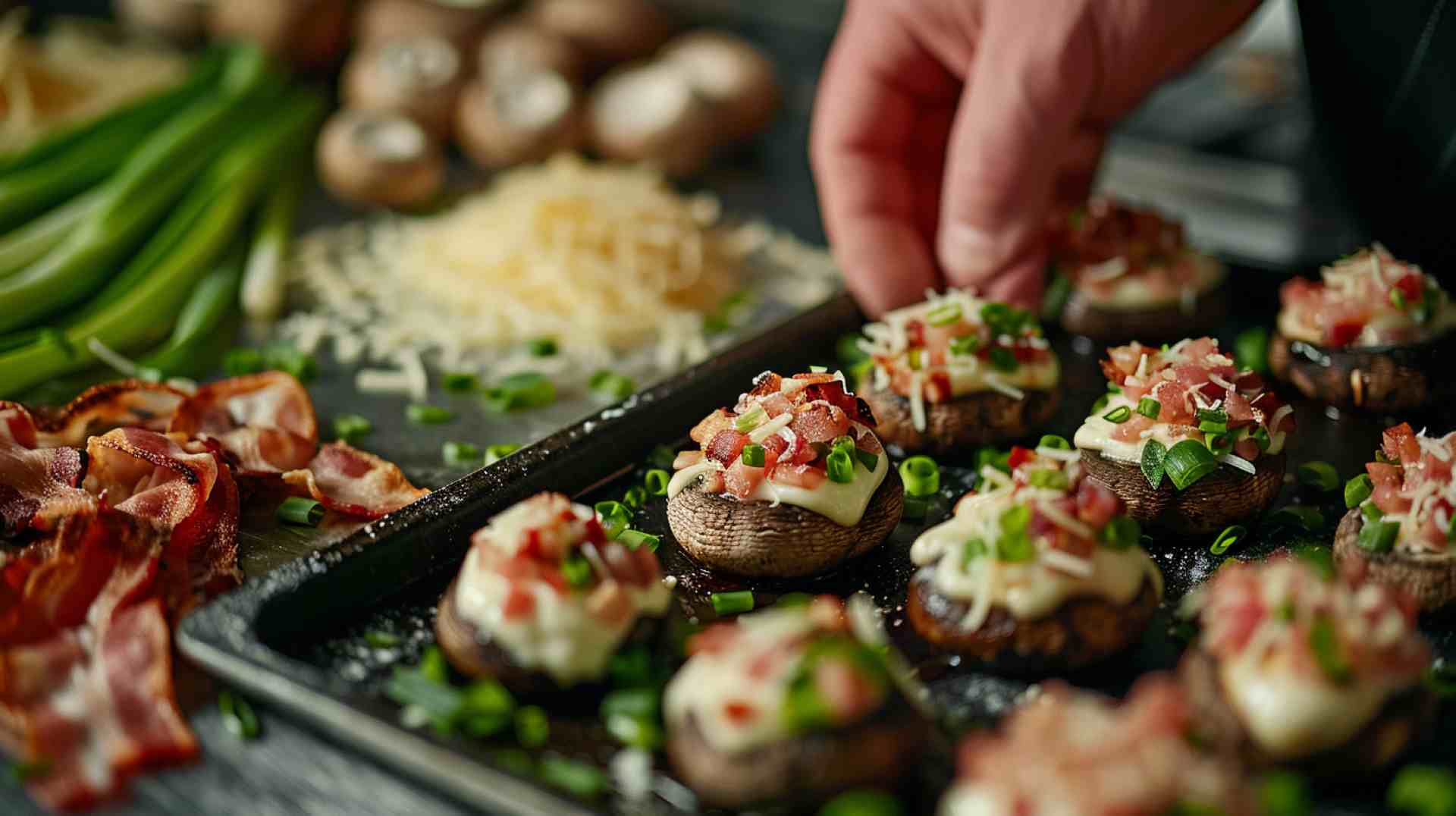 Cream Cheese and Bacon-Stuffed Mushrooms