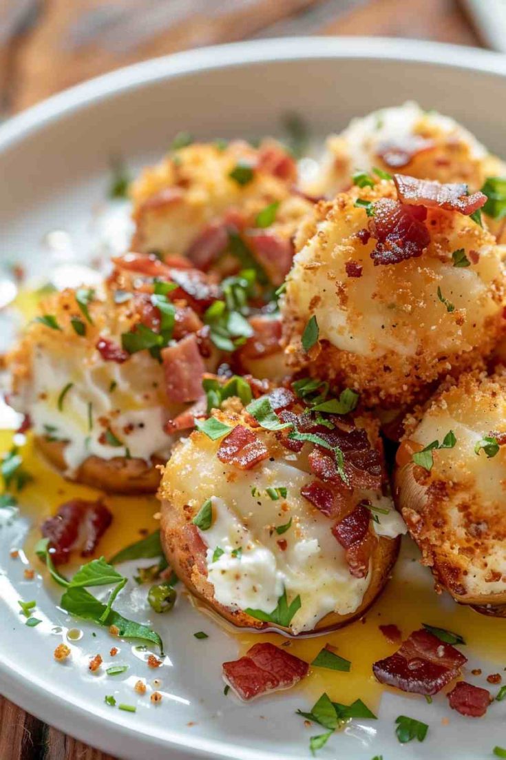 Cream Cheese and Bacon-Stuffed Mushrooms