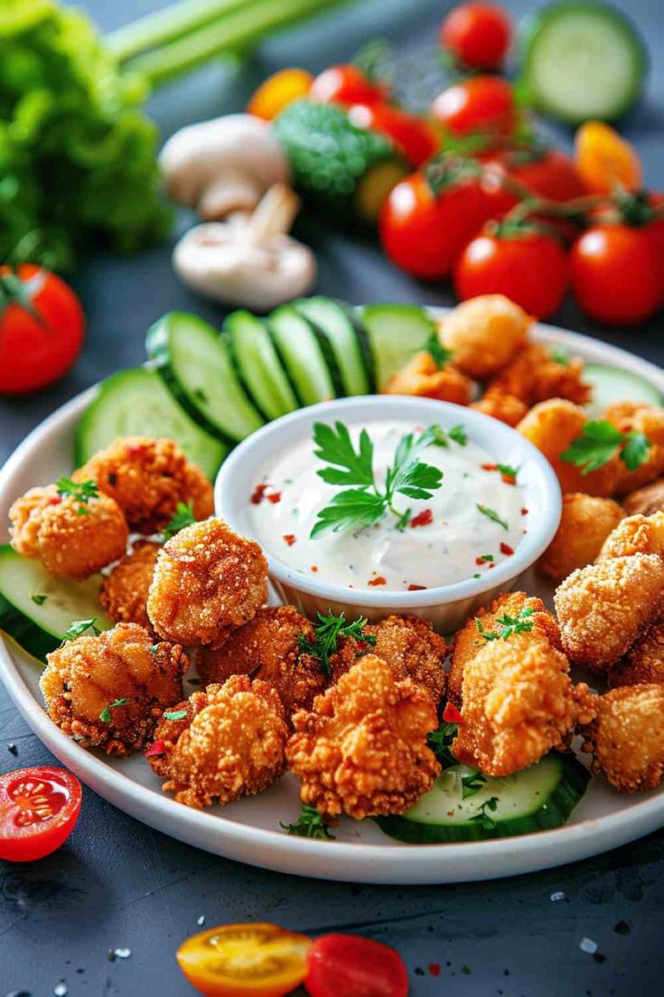 Crispy Fried Mushrooms with Garlic Aioli