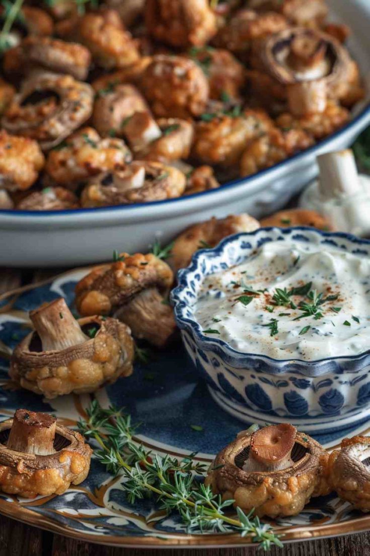 Crispy Fried Mushrooms with Ranch Dip