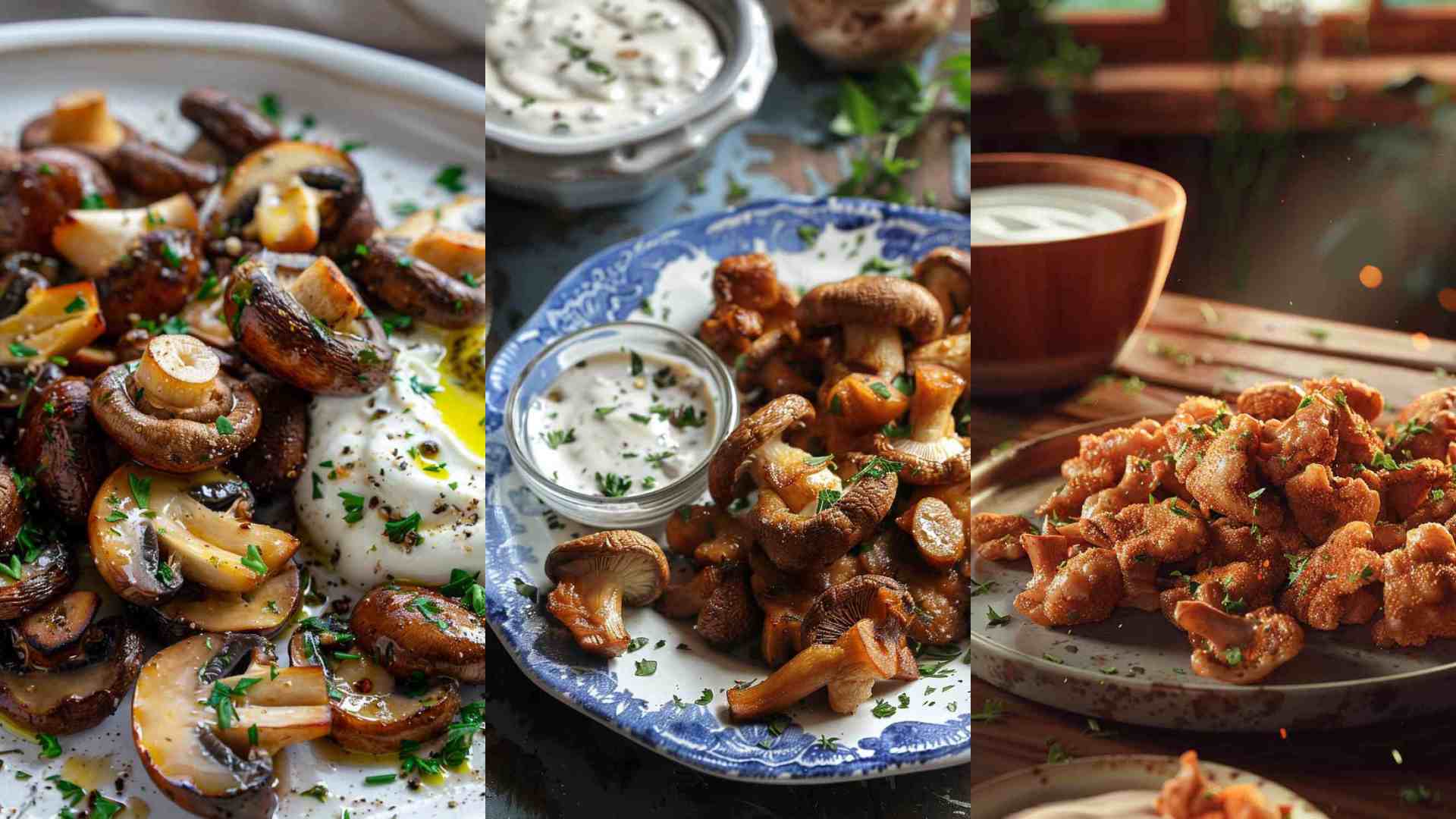 Crispy Fried Mushrooms with Ranch Dip