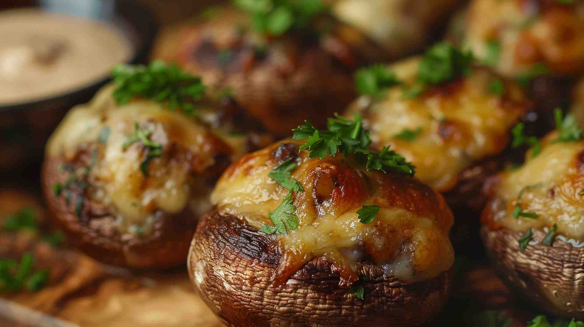 Crispy Fried Stuffed Mushrooms