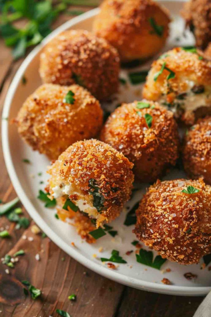 Crispy Fried Stuffed Mushrooms