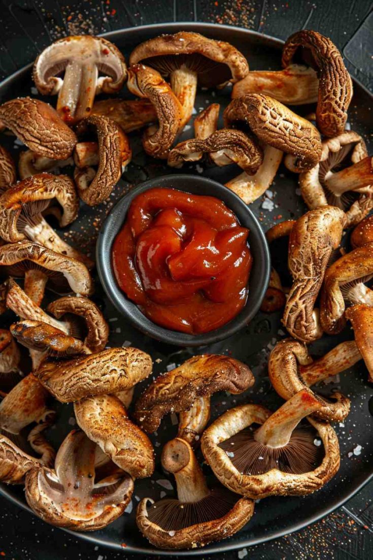 Deep Fried Mushrooms with Spicy Ketchup