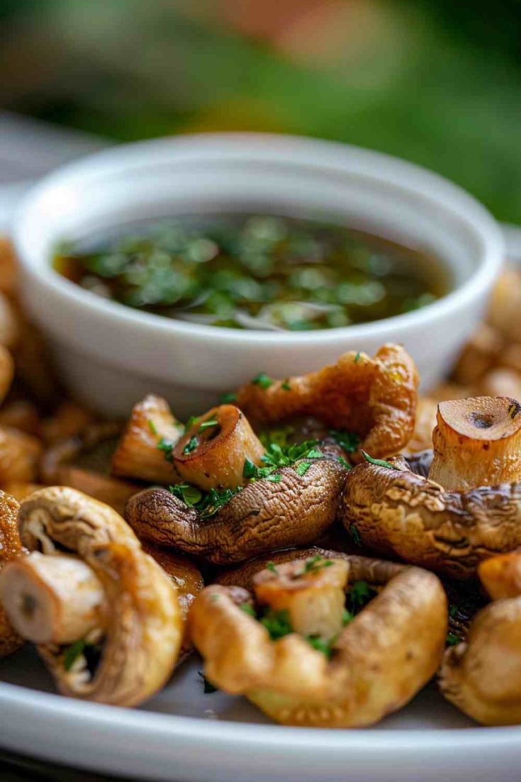 Fried Mushrooms with Herb Dipping Sauce