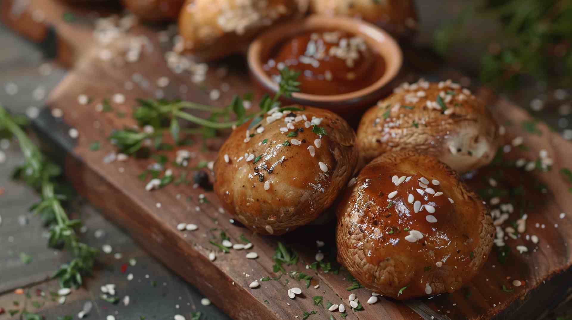 Fried Mushrooms with Smoky BBQ Sauce