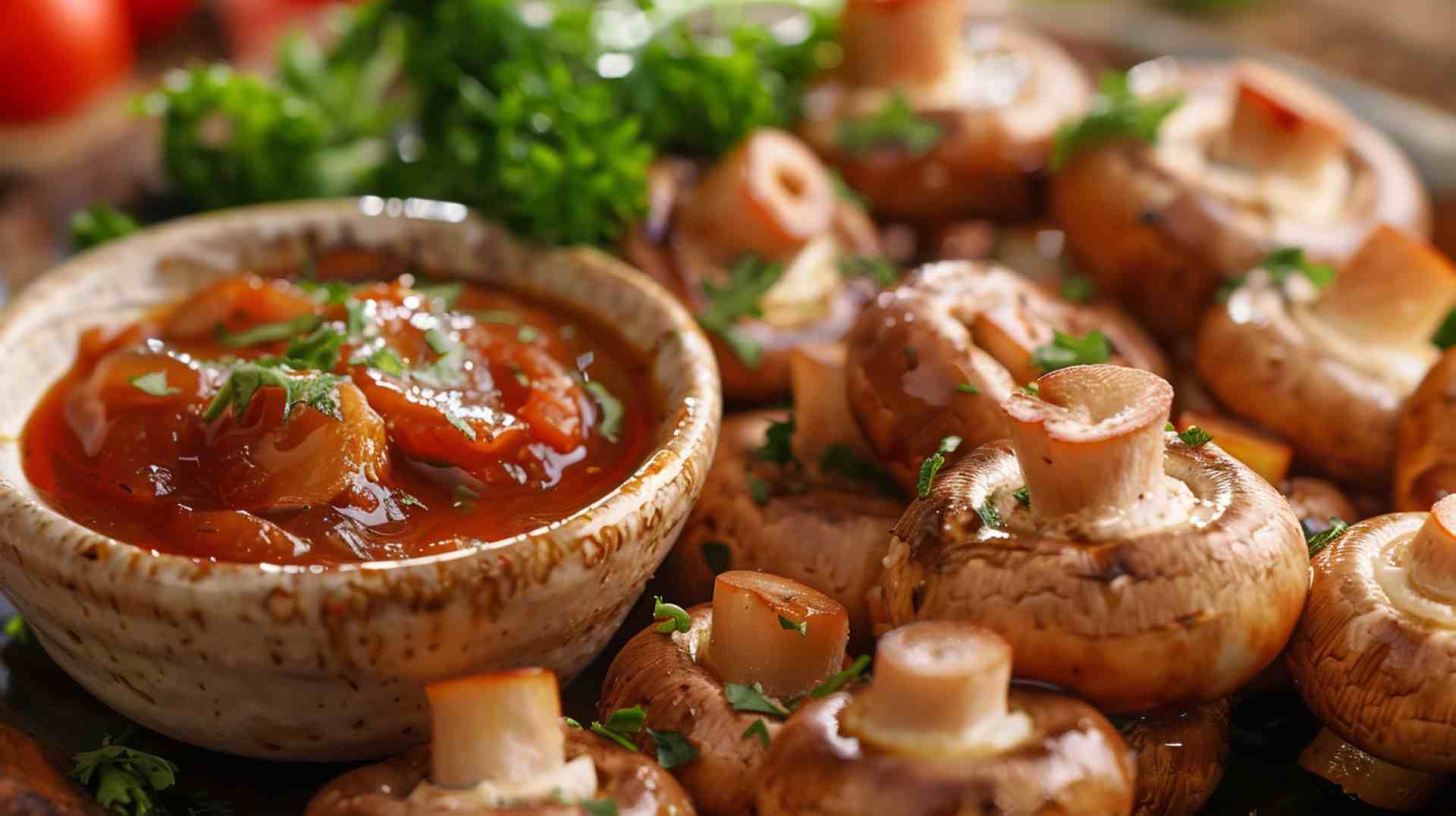 Fried Mushrooms with Sweet and Sour Dip