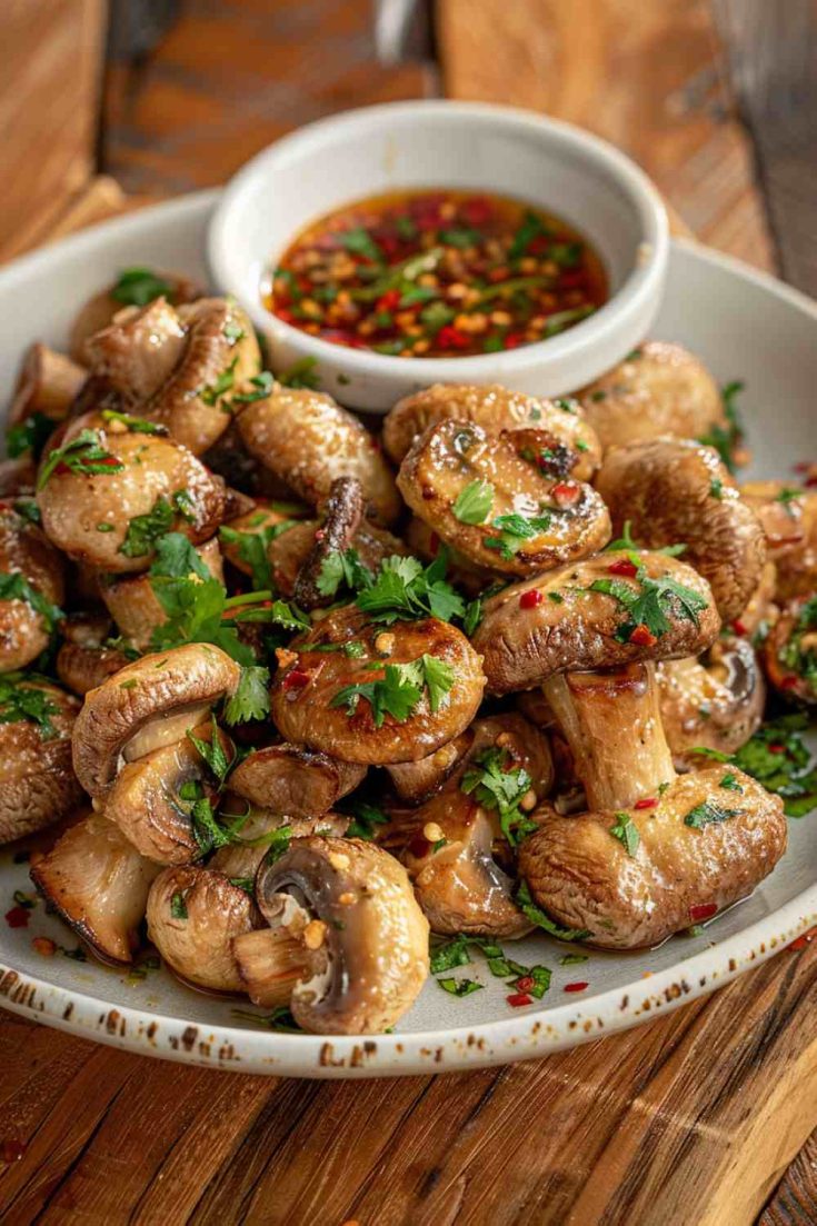 Fried Mushrooms with Sweet and Sour Dip