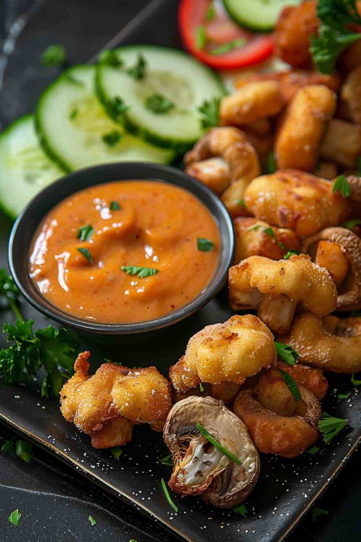 Fried Mushrooms with Sweet and Sour Dip