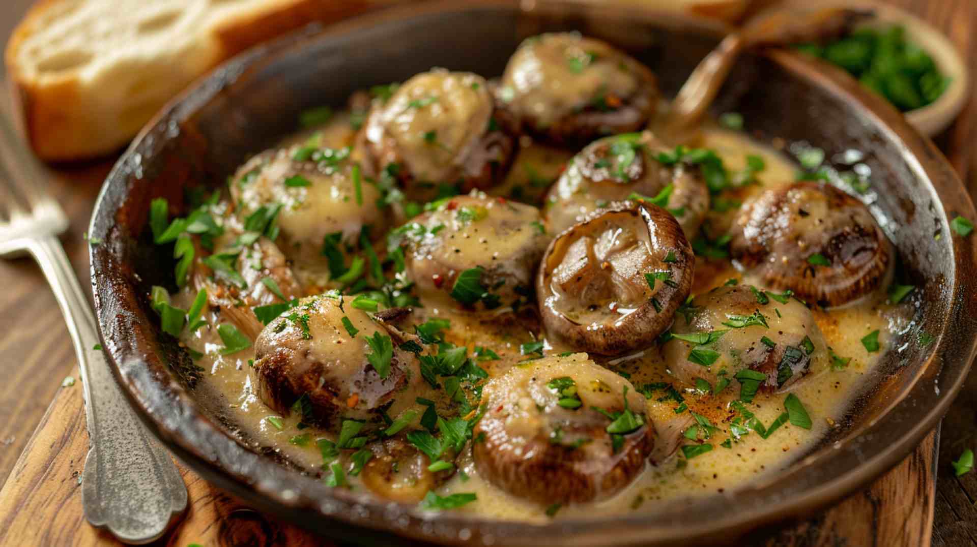 Garlic Butter Escargot Mushrooms