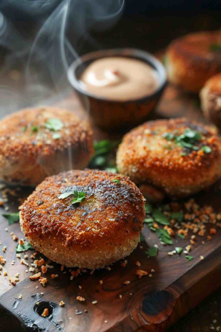 Golden Fried Mushrooms with Sriracha Mayo