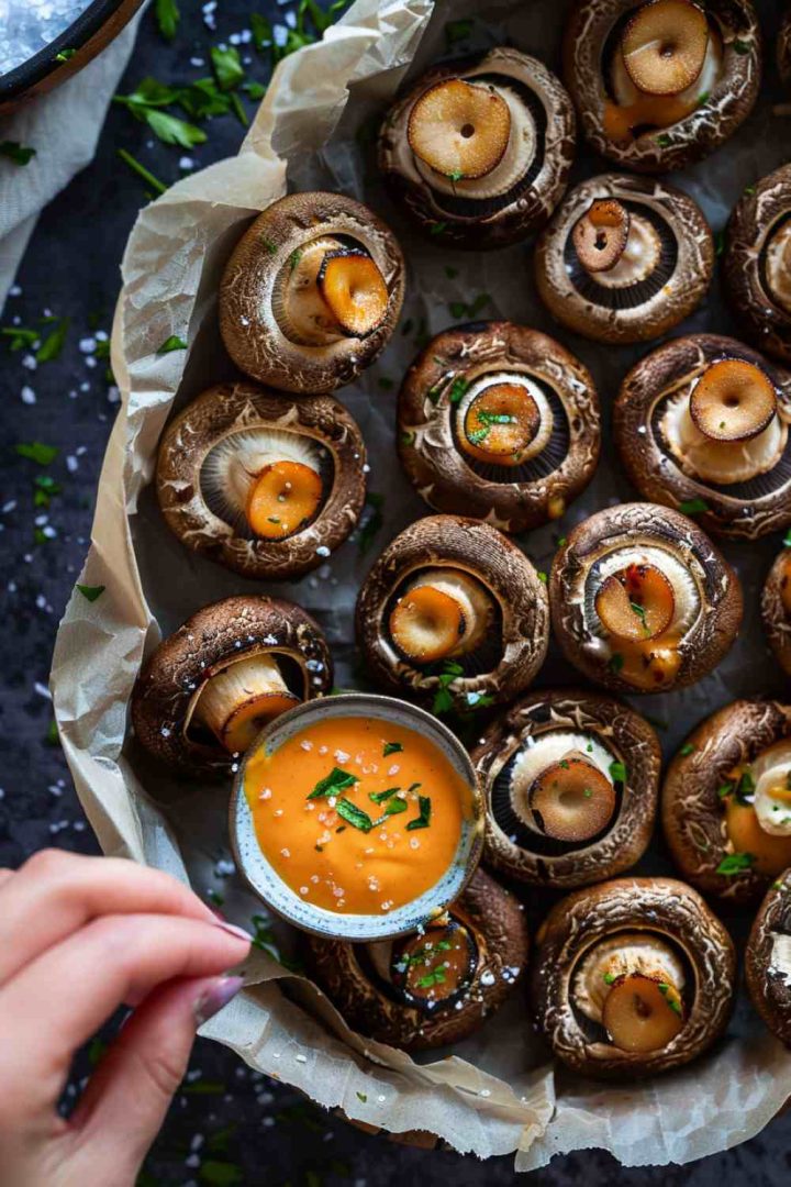 Golden Fried Mushrooms with Sriracha Mayo