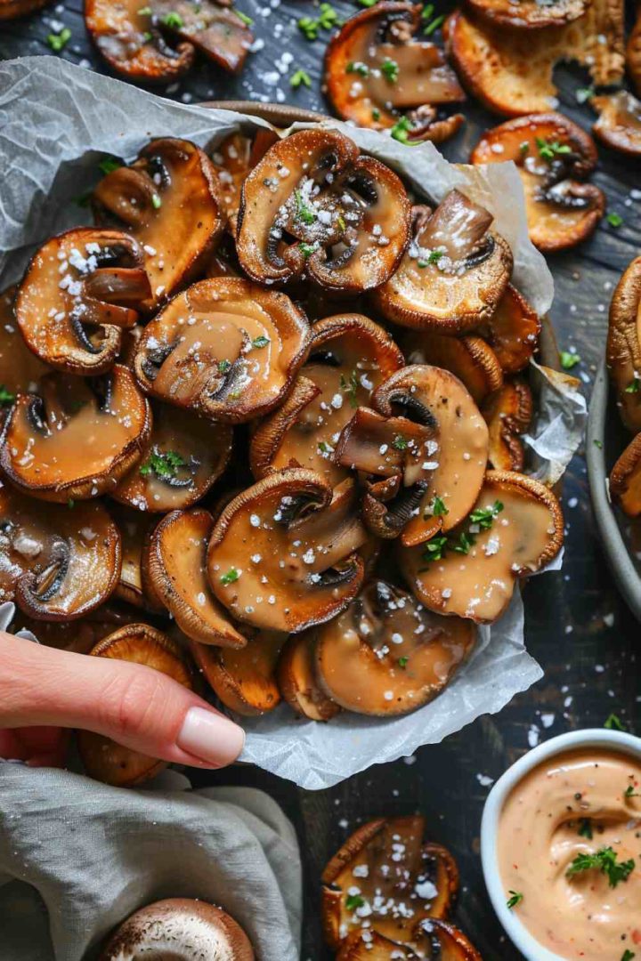 Golden Fried Mushrooms with Sriracha Mayo