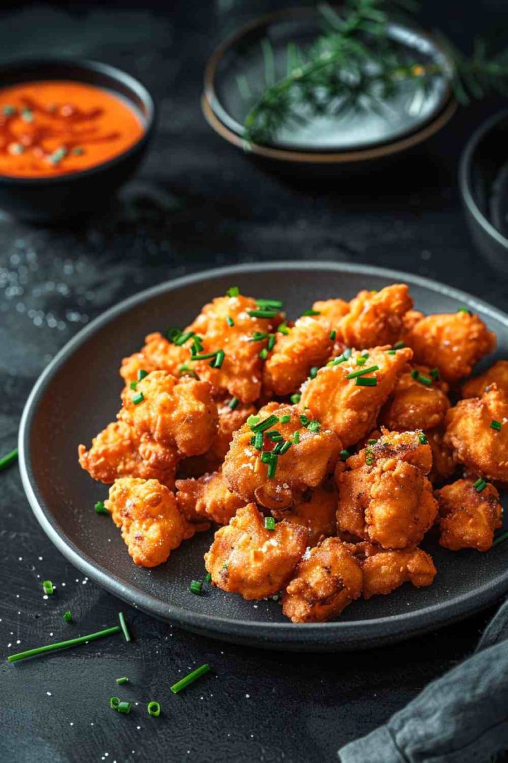 Golden Fried Mushrooms with Sriracha Mayo