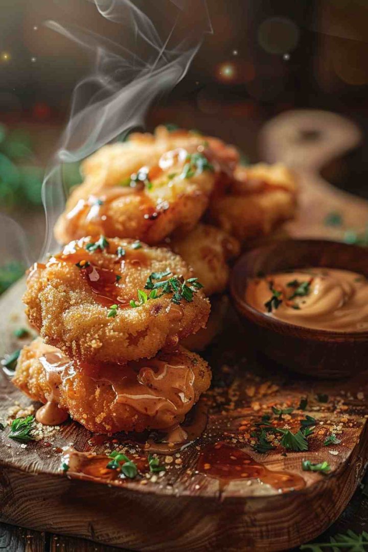 Golden Fried Mushrooms with Sriracha Mayo