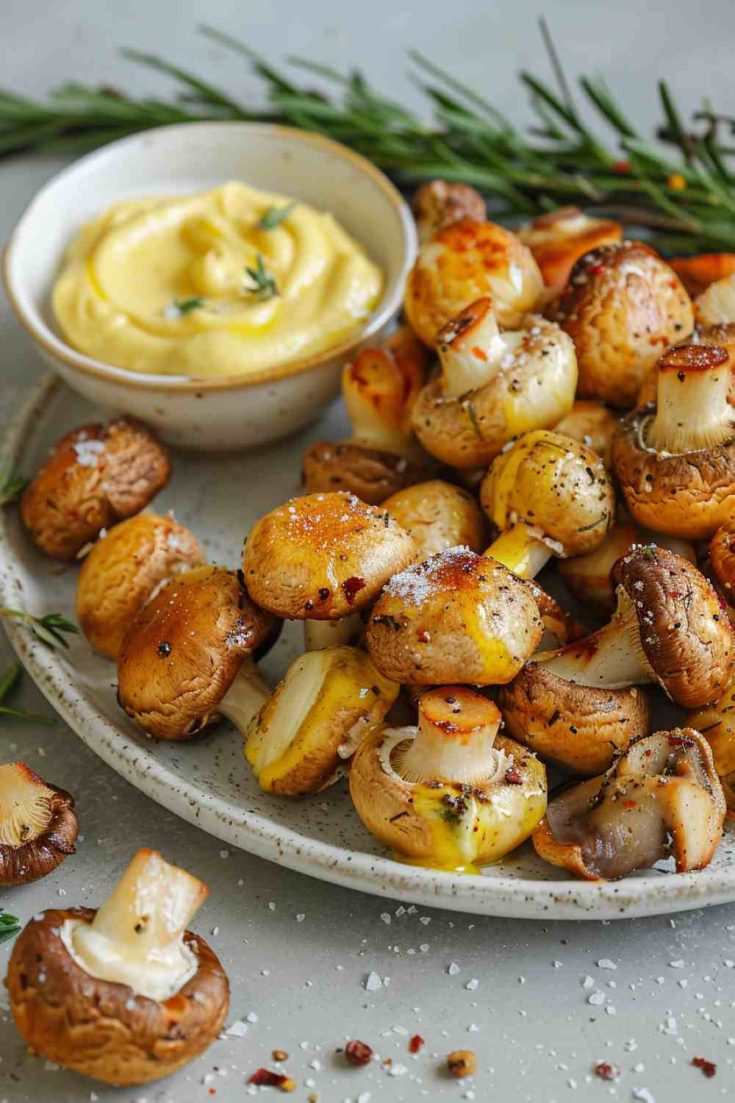 Golden Fried Mushrooms with Tangy Mustard Dip