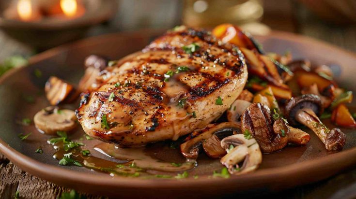 Grilled Chicken with Mushroom Medley