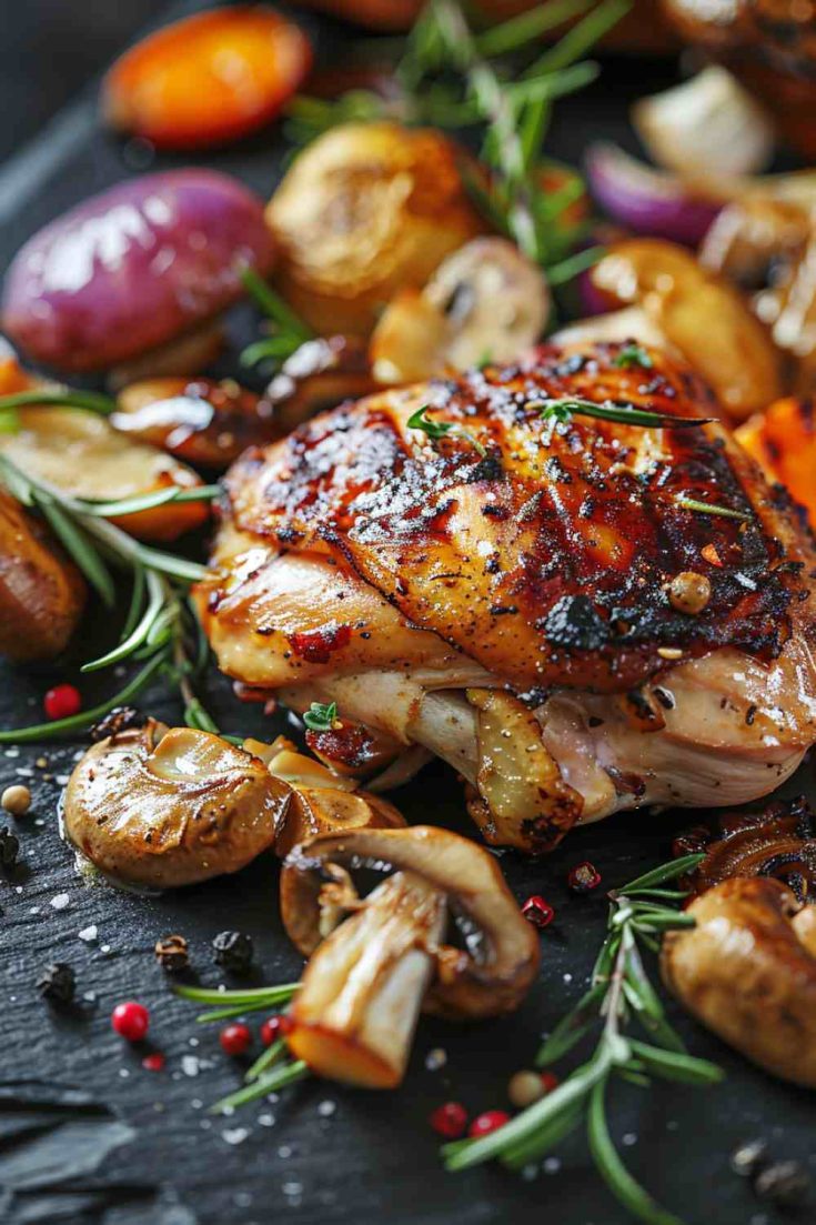 Grilled Chicken with Mushroom Medley