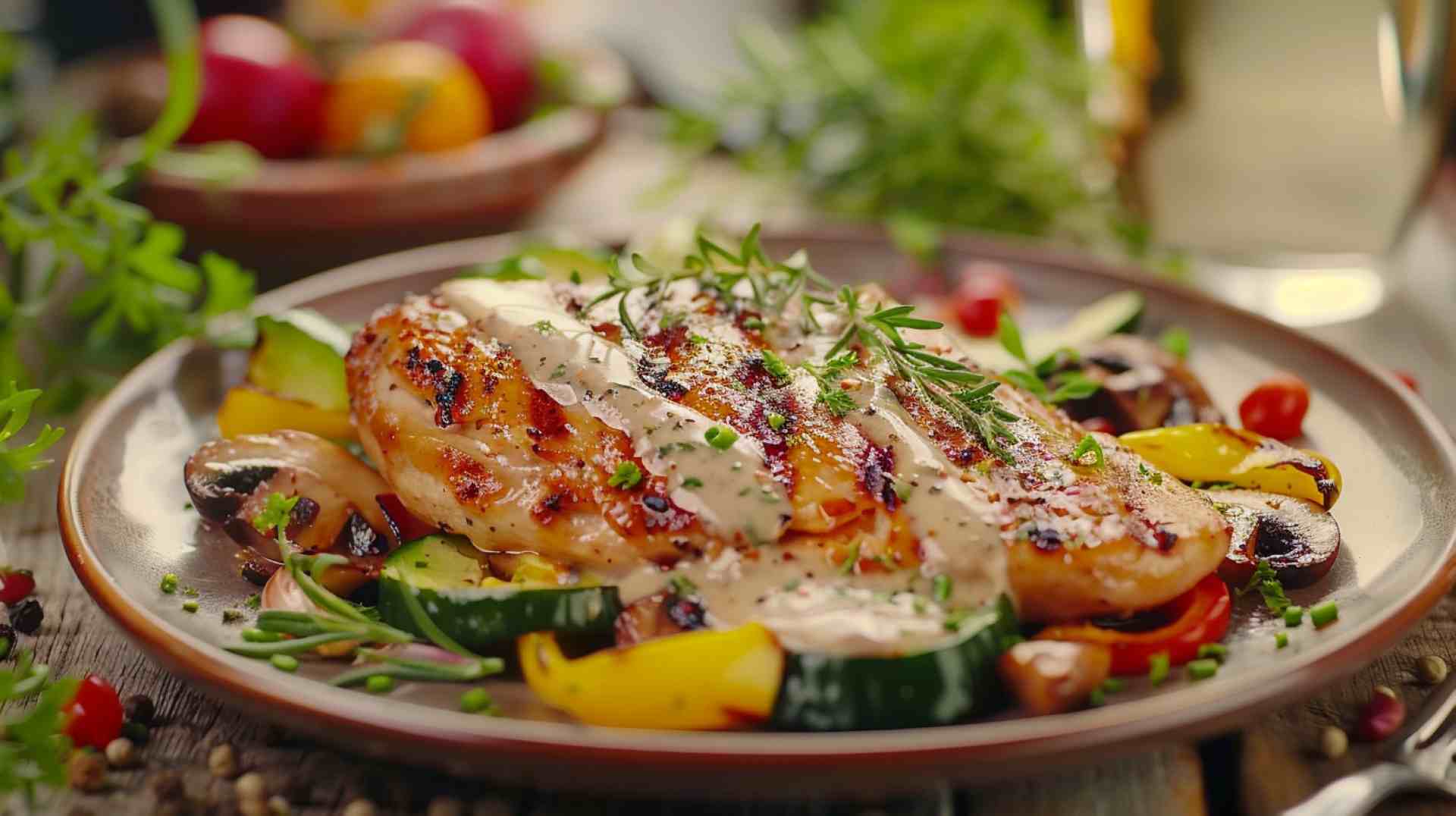 Grilled Chicken with Mushroom Sauce