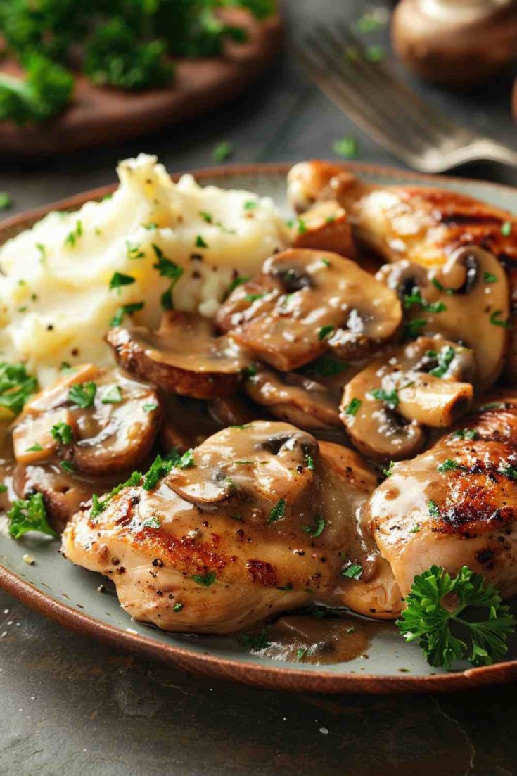 Grilled Chicken with Mushroom Sauce