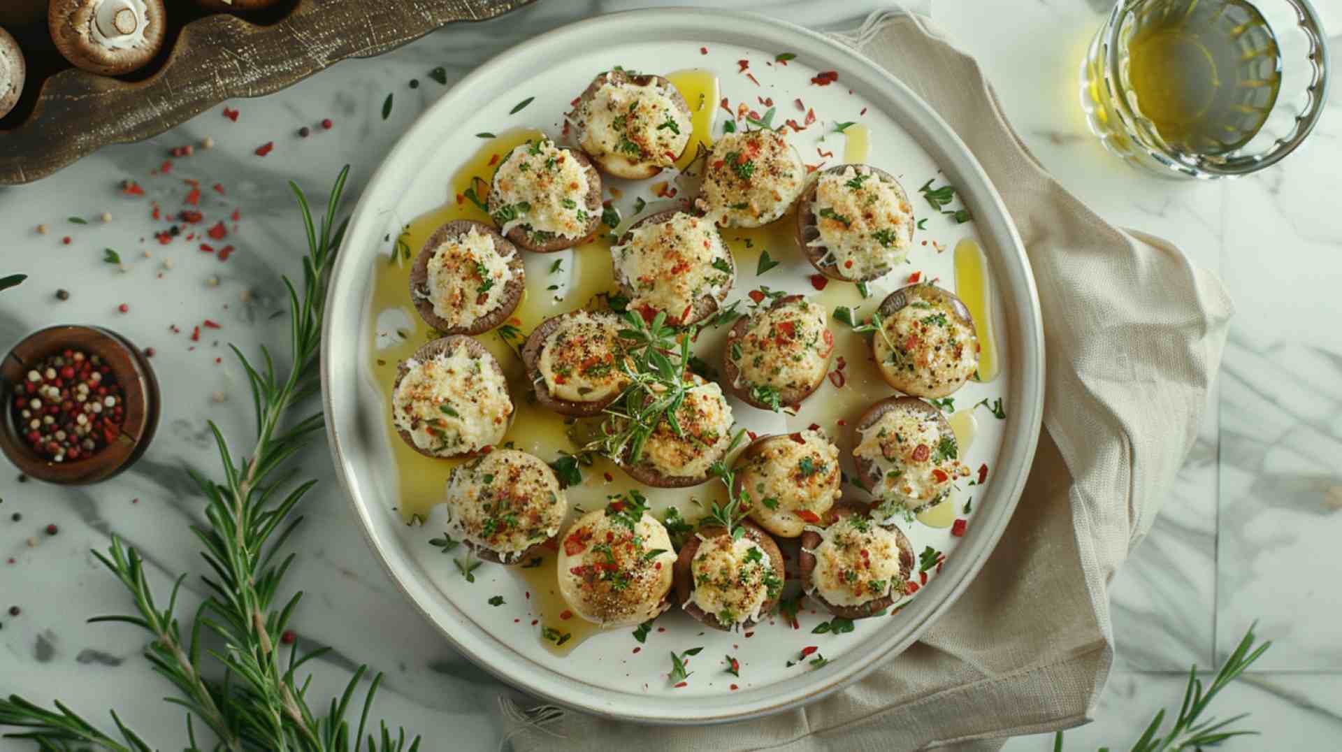 Herb and Parmesan Stuffed Mushrooms