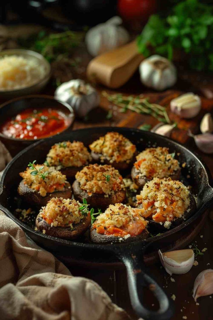 Herb and Parmesan Stuffed Mushrooms