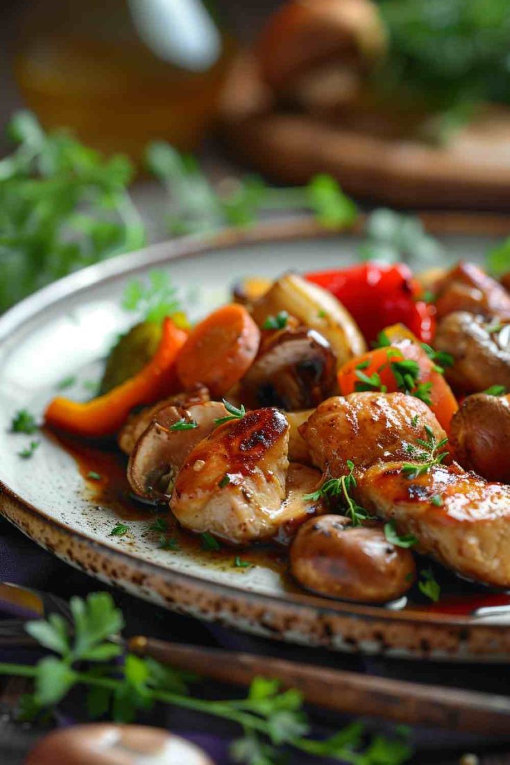 Honey Garlic Chicken and Mushrooms