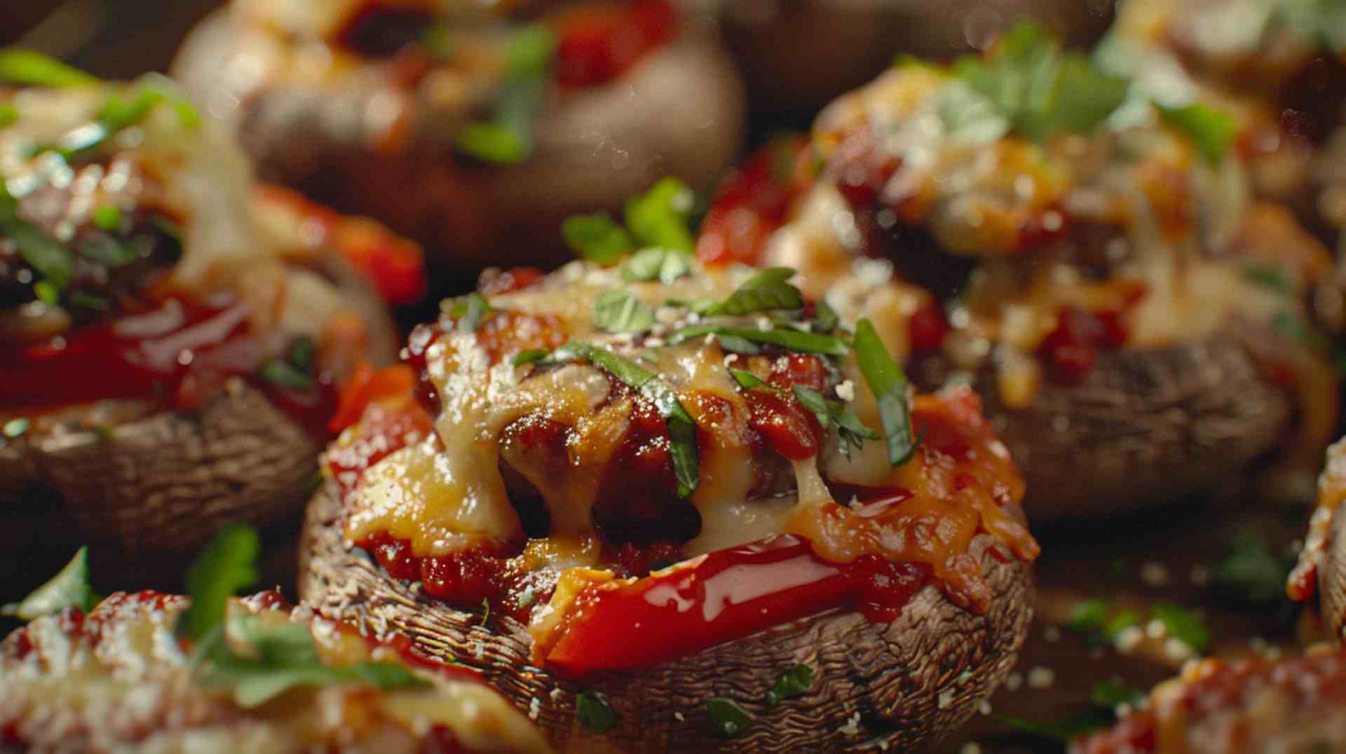 Pizza-Stuffed Mushroom Caps