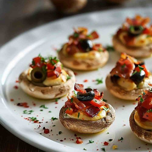 Pizza-Stuffed Mushroom Caps
