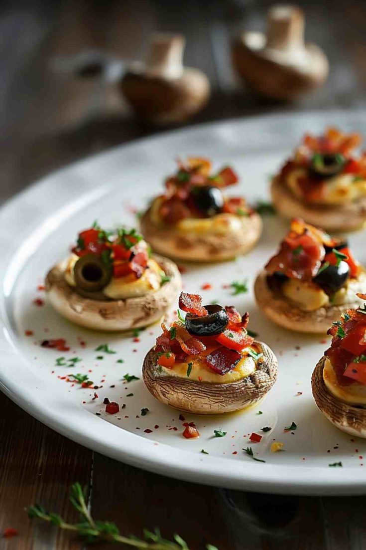 Pizza-Stuffed Mushroom Caps