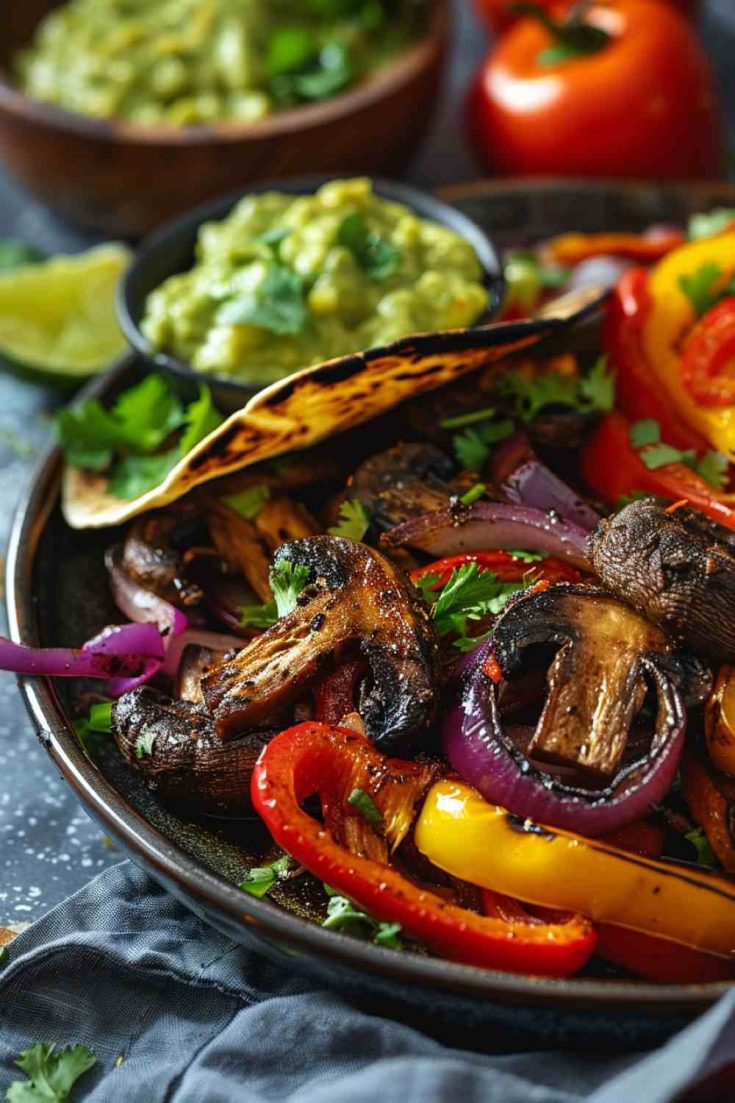 Portabella Mushroom Fajitas with Peppers and Onions